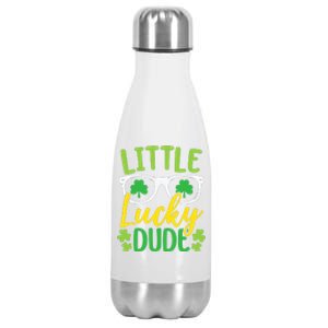 Little Lucky Dude St. Patrick's, Sunglasses With Shamrock Stainless Steel Insulated Water Bottle