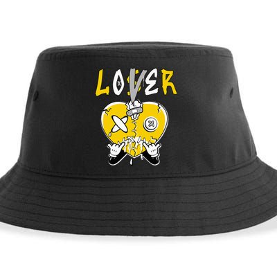 Loser Lover Drip Heart Yellow Sustainable Bucket Hat