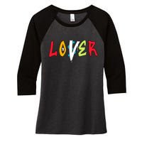 Loser Lover Drip Fruity Pebbles Dunk Low Matching Women's Tri-Blend 3/4-Sleeve Raglan Shirt