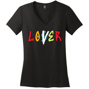 Loser Lover Drip Fruity Pebbles Dunk Low Matching Women's V-Neck T-Shirt