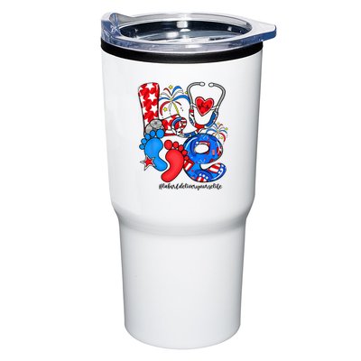 LOVE Labor & Delivery Nurse Life American Flag 4th Of July Tumbler