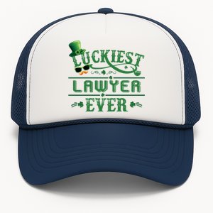 Luckiest Lawyer Ever Shamrock Leprechaun Hat St Patrick Day Gift Trucker Hat