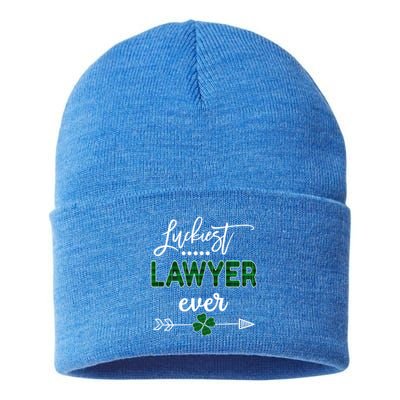 Luckiest Lawyer Ever Meaningful Gift St Patricks Day Gift Sustainable Knit Beanie