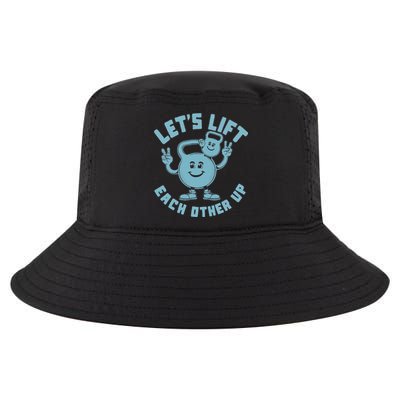 LetS Lift Each Other Up Kettlebell Peace Sign Gym Positive Cool Comfort Performance Bucket Hat