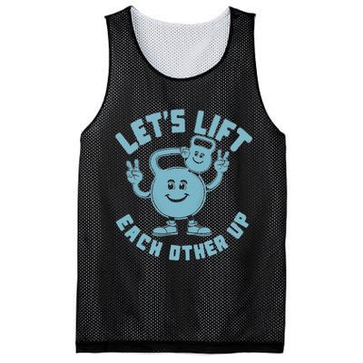 LetS Lift Each Other Up Kettlebell Peace Sign Gym Positive Mesh Reversible Basketball Jersey Tank