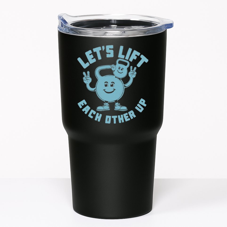 LetS Lift Each Other Up Kettlebell Peace Sign Gym Positive Tumbler