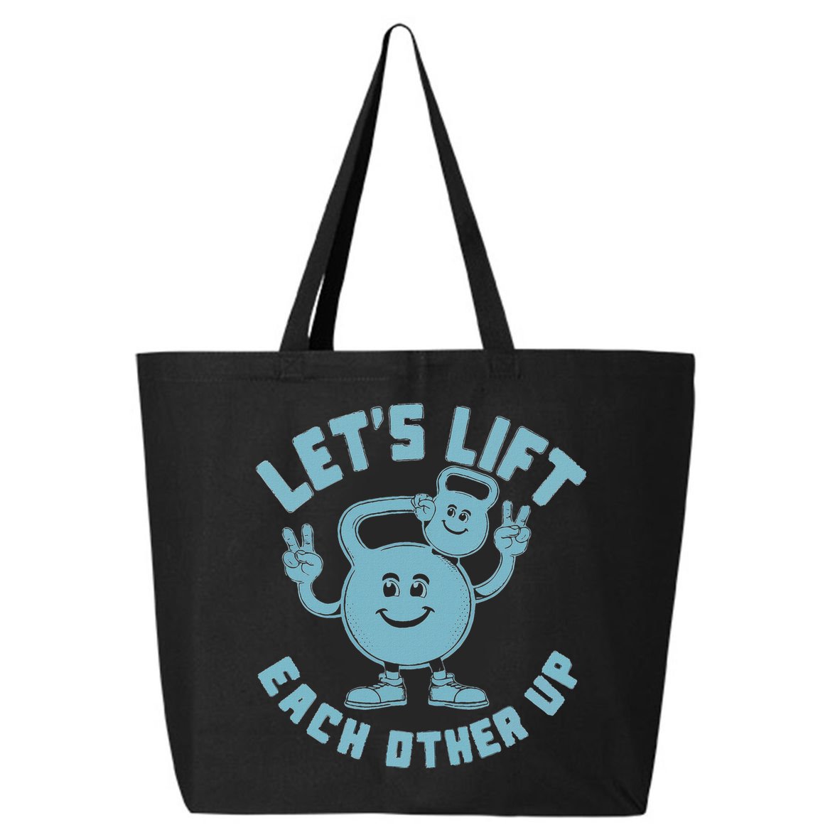 LetS Lift Each Other Up Kettlebell Peace Sign Gym Positive 25L Jumbo Tote