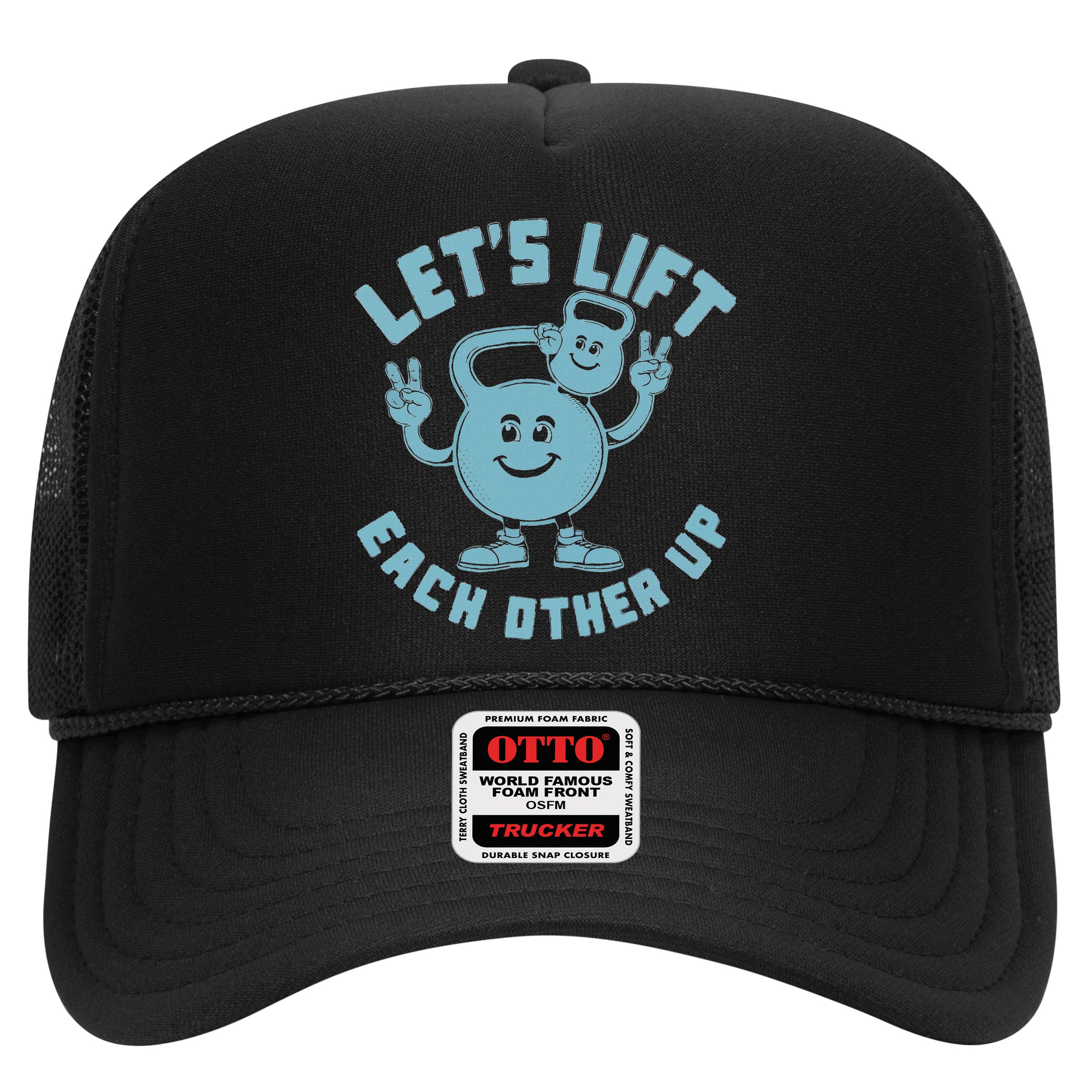LetS Lift Each Other Up Kettlebell Peace Sign Gym Positive Hat