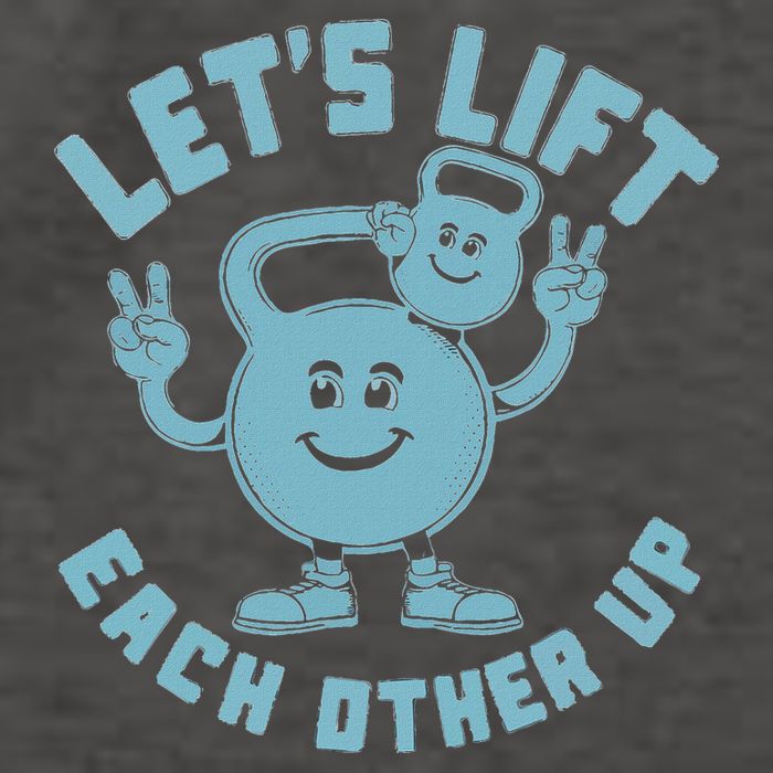 LetS Lift Each Other Up Kettlebell Peace Sign Gym Positive Vector Backpack