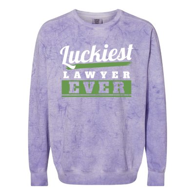 Luckiest Lawyer Ever St Patricks Day Paddys Day Gift Colorblast Crewneck Sweatshirt