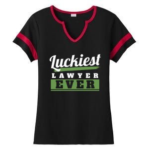 Luckiest Lawyer Ever St Patricks Day Paddys Day Gift Ladies Halftime Notch Neck Tee