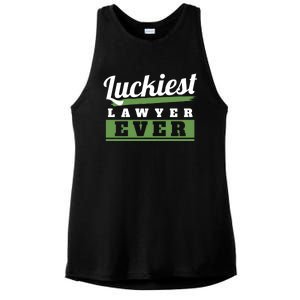 Luckiest Lawyer Ever St Patricks Day Paddys Day Gift Ladies PosiCharge Tri-Blend Wicking Tank