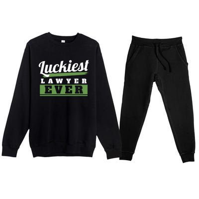 Luckiest Lawyer Ever St Patricks Day Paddys Day Gift Premium Crewneck Sweatsuit Set