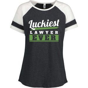 Luckiest Lawyer Ever St Patricks Day Paddys Day Gift Enza Ladies Jersey Colorblock Tee