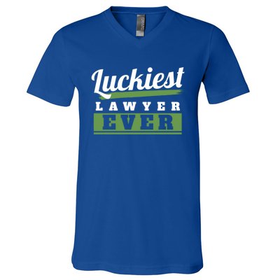 Luckiest Lawyer Ever St Patricks Day Paddys Day Gift V-Neck T-Shirt