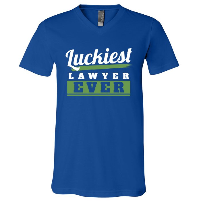 Luckiest Lawyer Ever St Patricks Day Paddys Day Gift V-Neck T-Shirt