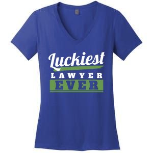 Luckiest Lawyer Ever St Patricks Day Paddys Day Gift Women's V-Neck T-Shirt