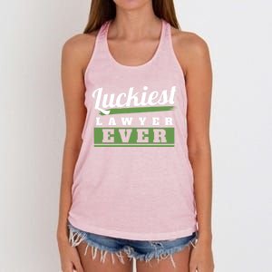 Luckiest Lawyer Ever St Patricks Day Paddys Day Gift Women's Knotted Racerback Tank