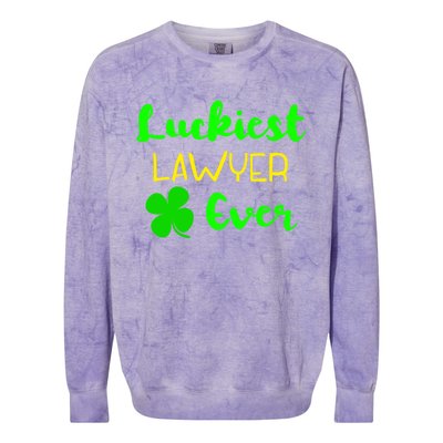 Luckiest Lawyer Ever St Patrick's Day Irish Attorney Legal Gift Colorblast Crewneck Sweatshirt