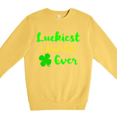 Luckiest Lawyer Ever St Patrick's Day Irish Attorney Legal Gift Premium Crewneck Sweatshirt