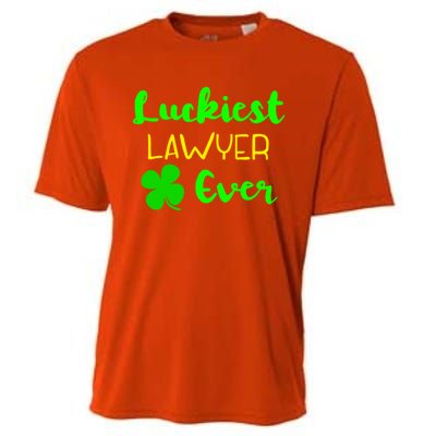 Luckiest Lawyer Ever St Patrick's Day Irish Attorney Legal Gift Cooling Performance Crew T-Shirt