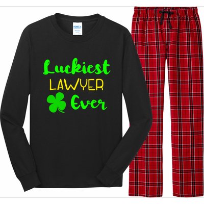 Luckiest Lawyer Ever St Patrick's Day Irish Attorney Legal Gift Long Sleeve Pajama Set