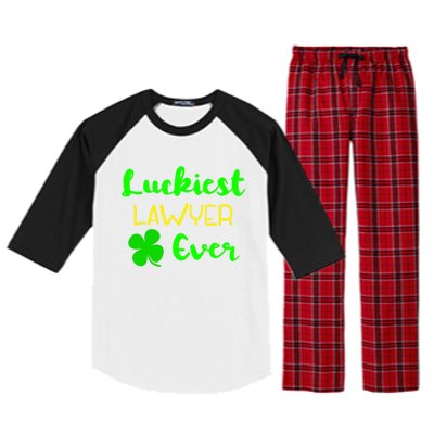 Luckiest Lawyer Ever St Patrick's Day Irish Attorney Legal Gift Raglan Sleeve Pajama Set