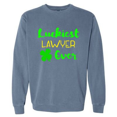 Luckiest Lawyer Ever St Patrick's Day Irish Attorney Legal Gift Garment-Dyed Sweatshirt