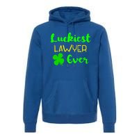 Luckiest Lawyer Ever St Patrick's Day Irish Attorney Legal Gift Premium Hoodie