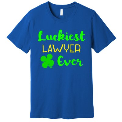 Luckiest Lawyer Ever St Patrick's Day Irish Attorney Legal Gift Premium T-Shirt