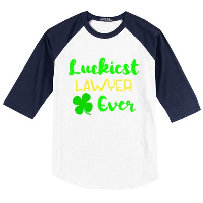 Luckiest Lawyer Ever St Patrick's Day Irish Attorney Legal Gift Baseball Sleeve Shirt