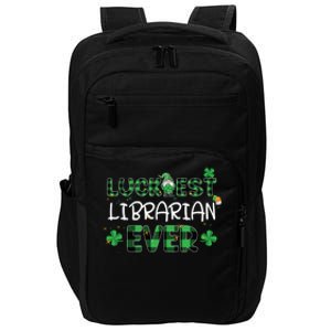 Luckiest Librarian Ever St Patricks Day Library Books Lover Gift Impact Tech Backpack