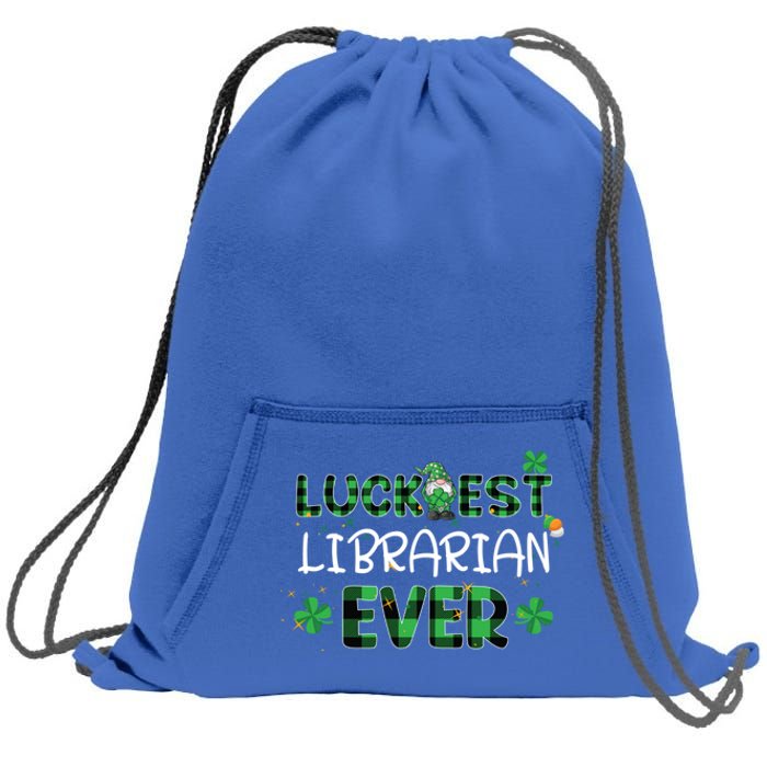 Luckiest Librarian Ever St Patricks Day Library Books Lover Gift Sweatshirt Cinch Pack Bag