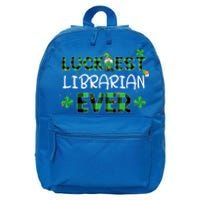 Luckiest Librarian Ever St Patricks Day Library Books Lover Gift 16 in Basic Backpack