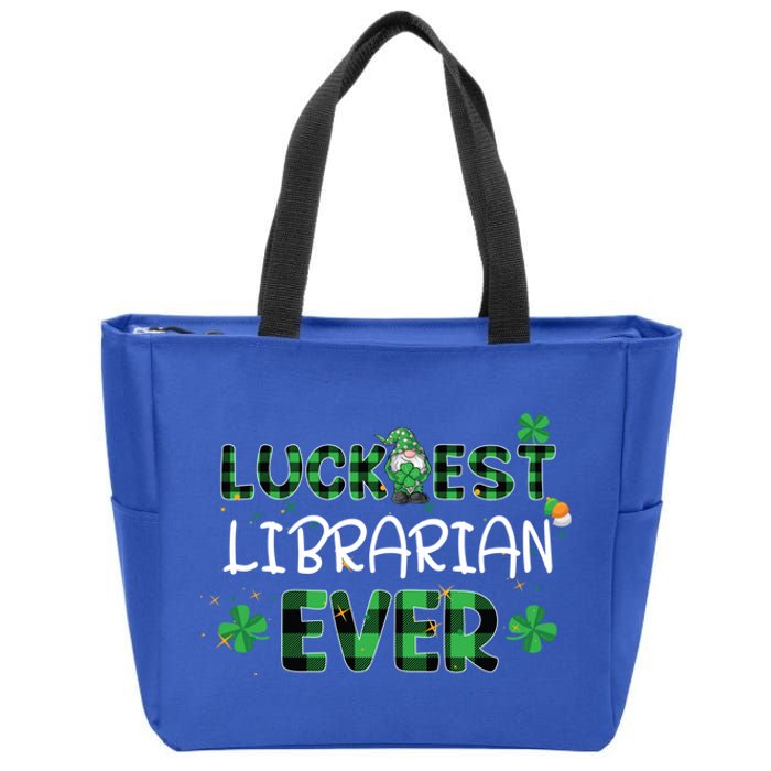 Luckiest Librarian Ever St Patricks Day Library Books Lover Gift Zip Tote Bag