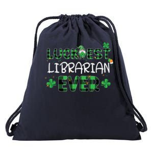 Luckiest Librarian Ever St Patricks Day Library Books Lover Gift Drawstring Bag