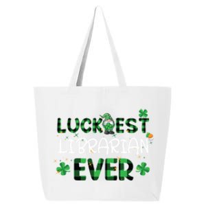 Luckiest Librarian Ever St Patricks Day Library Books Lover Gift 25L Jumbo Tote