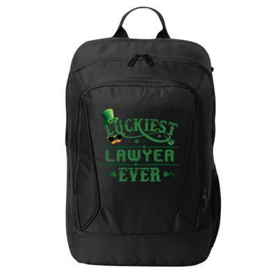 Luckiest Lawyer Ever Shamrock Leprechaun Hat St Patrick Day Gift City Backpack