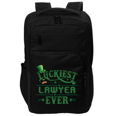 Luckiest Lawyer Ever Shamrock Leprechaun Hat St Patrick Day Gift Impact Tech Backpack