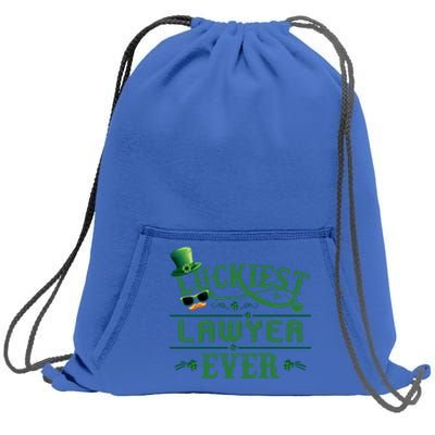 Luckiest Lawyer Ever Shamrock Leprechaun Hat St Patrick Day Gift Sweatshirt Cinch Pack Bag