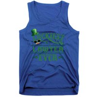 Luckiest Lawyer Ever Shamrock Leprechaun Hat St Patrick Day Gift Tank Top