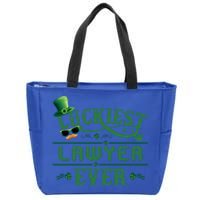 Luckiest Lawyer Ever Shamrock Leprechaun Hat St Patrick Day Gift Zip Tote Bag