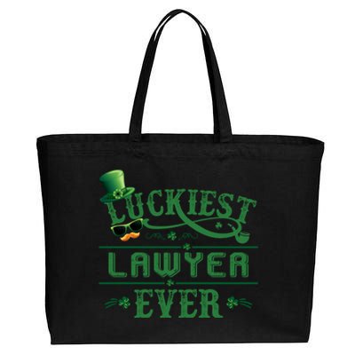 Luckiest Lawyer Ever Shamrock Leprechaun Hat St Patrick Day Gift Cotton Canvas Jumbo Tote