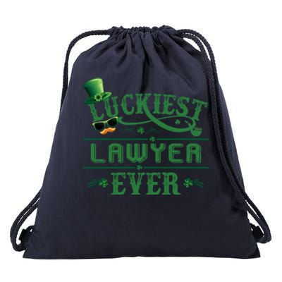 Luckiest Lawyer Ever Shamrock Leprechaun Hat St Patrick Day Gift Drawstring Bag