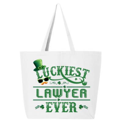 Luckiest Lawyer Ever Shamrock Leprechaun Hat St Patrick Day Gift 25L Jumbo Tote