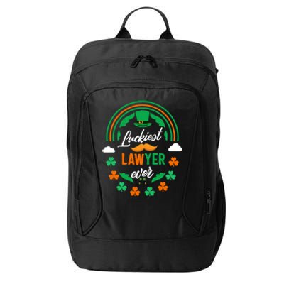 Luckiest Lawyer Ever Shamrock Top Hat St Patricks Day Gift City Backpack