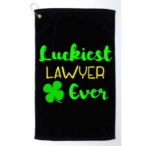 Luckiest Lawyer Ever St Patrick's Day Irish Attorney Legal Gift Platinum Collection Golf Towel