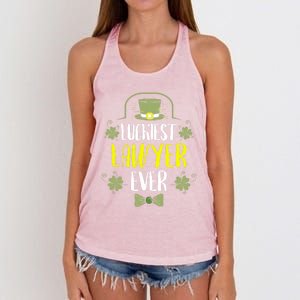 Luckiest Lawyer Ever St Patrick's Day Lawyers Meaningful Gift Women's Knotted Racerback Tank