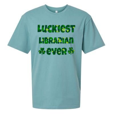 Luckiest Librarian Ever Shamrocks Librarian St Patrick's Day Cool Gift Sueded Cloud Jersey T-Shirt