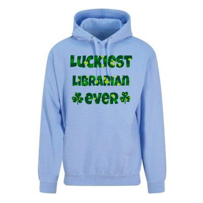 Luckiest Librarian Ever Shamrocks Librarian St Patrick's Day Cool Gift Unisex Surf Hoodie